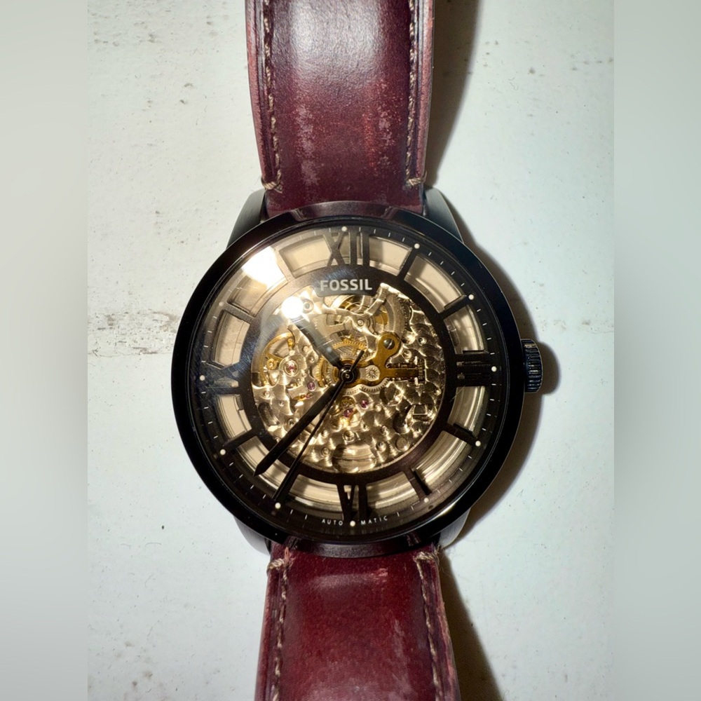 Fossil Townsman Automatic Dark Brown Leather Watch - Picture 4 of 10